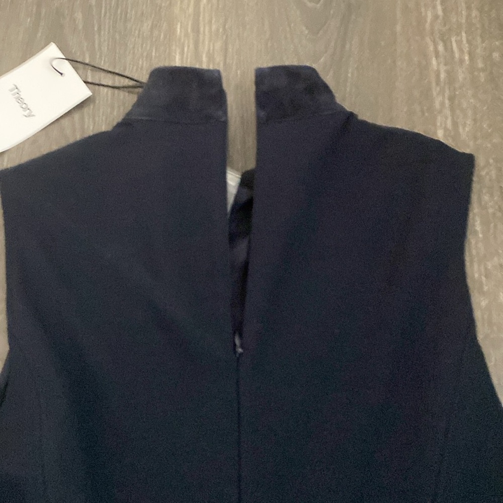 Theory Eulia Tilde Lamb Suede Top Deep Navy Women’s Luxury Leather Blouse size S - Picture 7 of 11